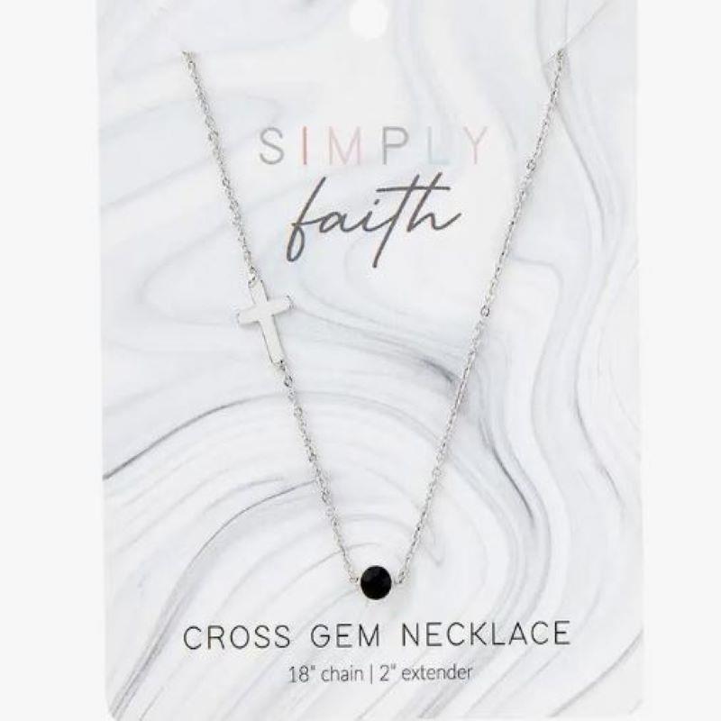Cross Gem Necklace,Faithworks